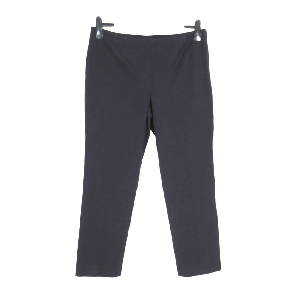 TALBOTS PETITES Navy TWILL Straight Leg SIDE ZIPPER Mid-Rise DRESS PANTS Sz 14P
